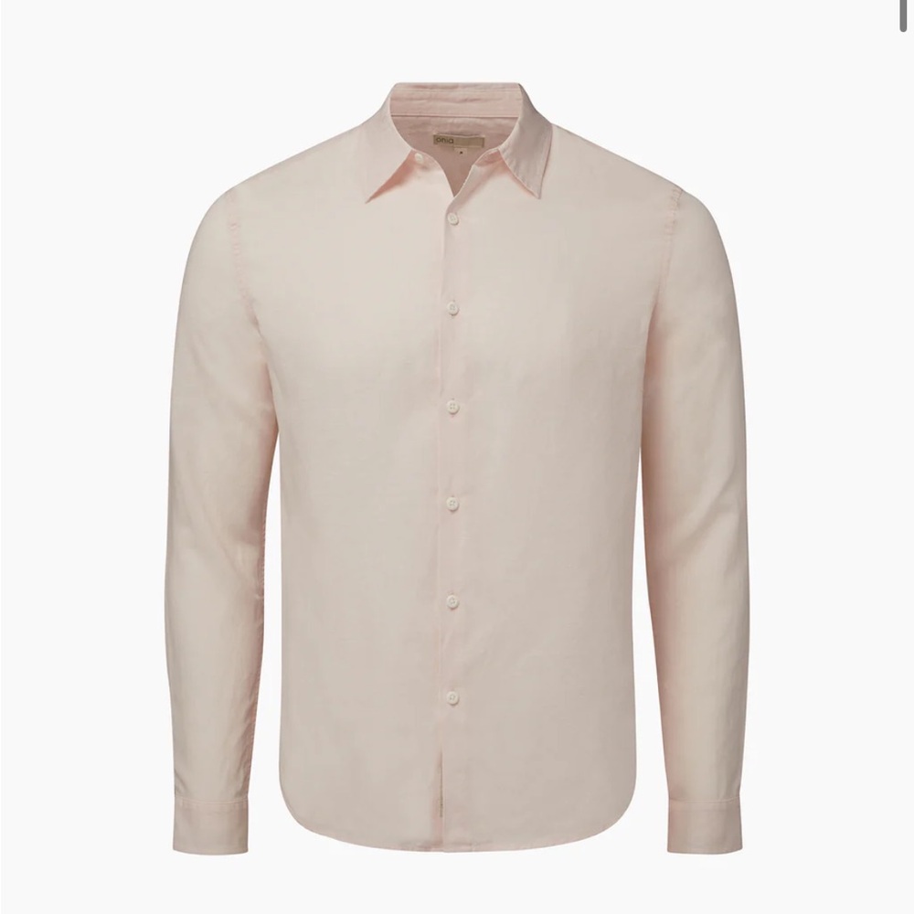 NWT Onia Air Linen Long Sleeve Shirt - pale pink